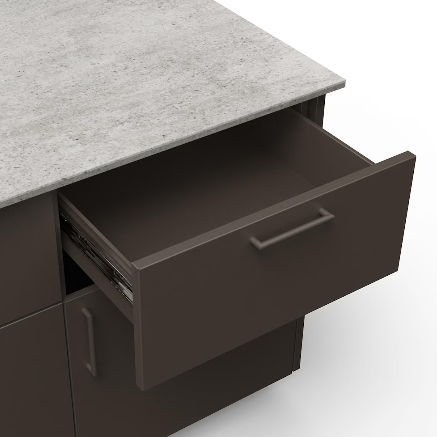 Blaze Sunrise 8-Ft Outdoor Kitchen Island w/ 32-Inch LTE+ Natural Gas Grill in Architectural Bronze w/ Keon Countertop