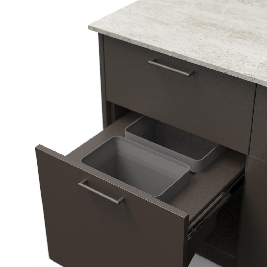 Blaze Sunrise 8-Ft Outdoor Kitchen Island w/ 32-Inch LTE+ Natural Gas Grill in Architectural Bronze w/ Keon Countertop