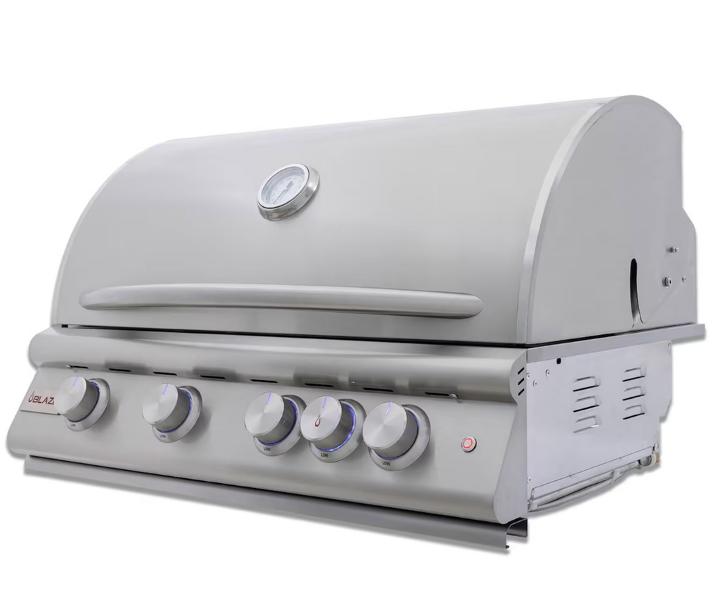 Blaze Sunrise 8-Ft Outdoor Kitchen Island w/ 32-Inch LTE+ Natural Gas Grill in Architectural Bronze w/ Keon Countertop