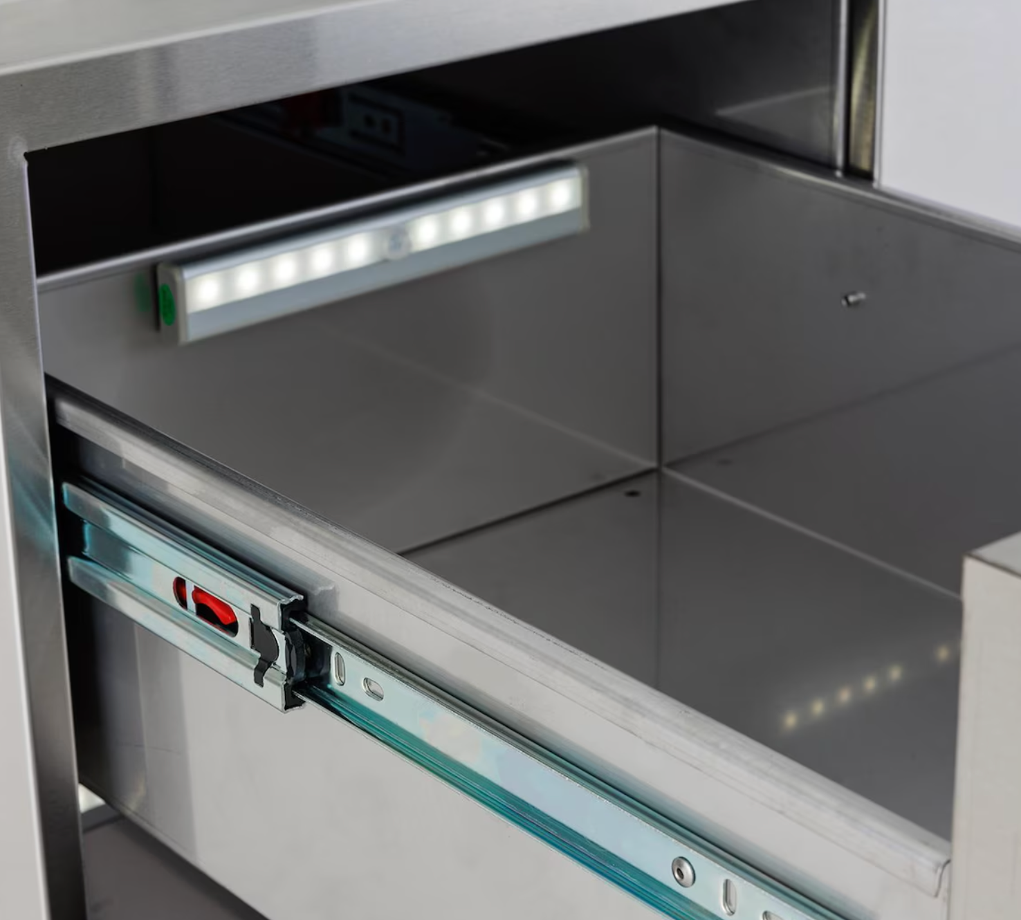 Blaze 32-in Stainless Steel Soft Close Access Door & Double Drawer Combo w/ LED Lighting