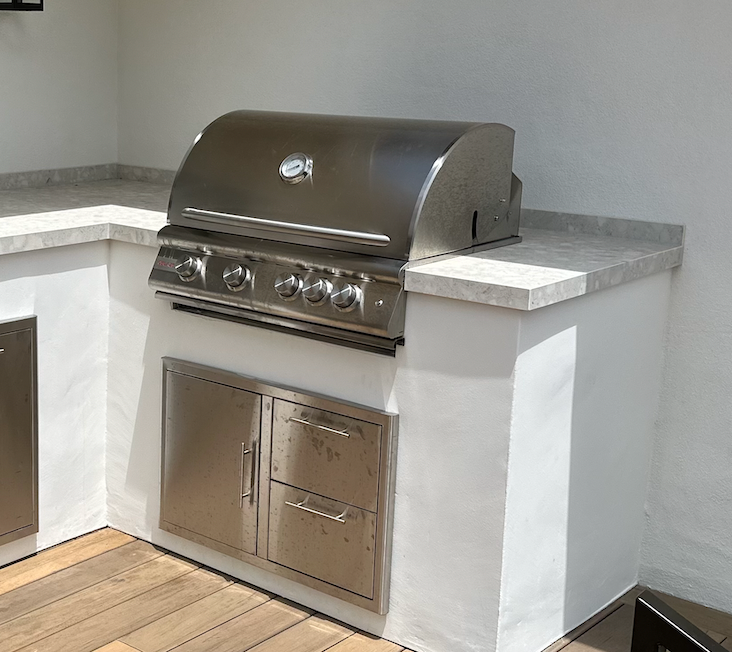 Blaze 32-in Stainless Steel Soft Close Access Door & Double Drawer Combo w/ LED Lighting