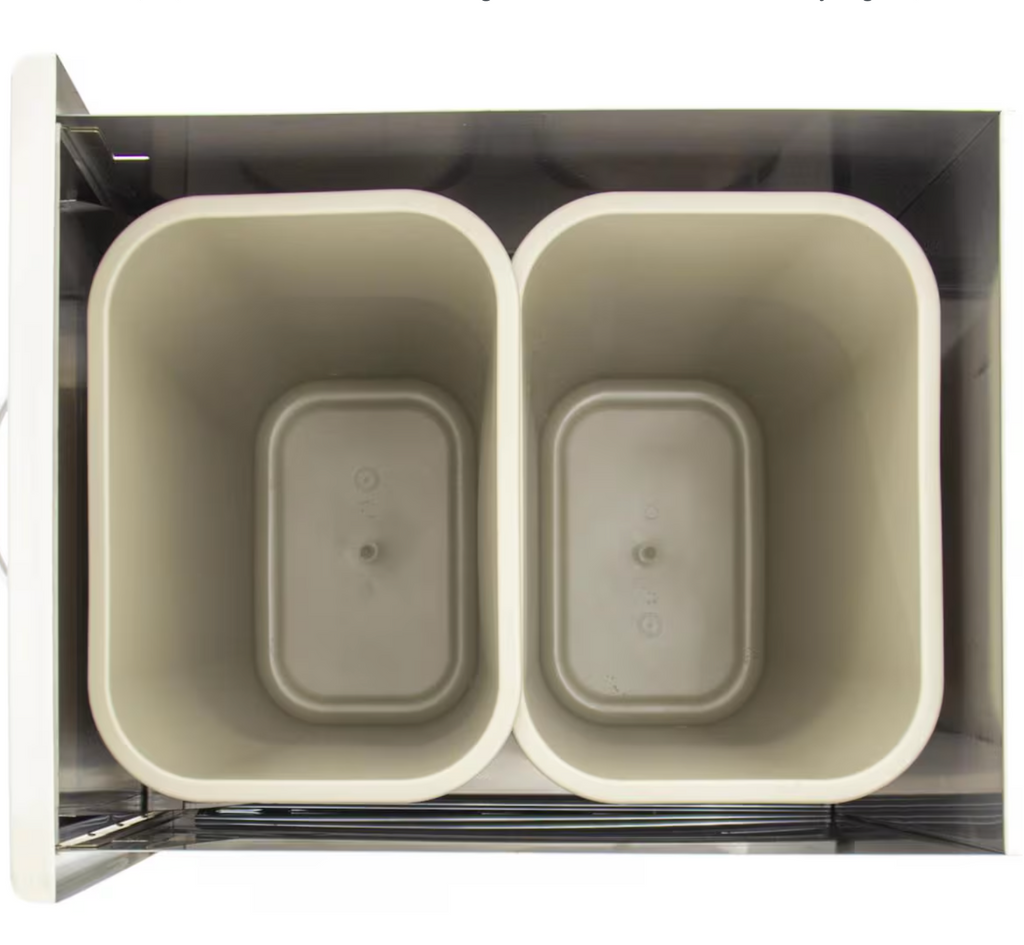 Blaze 20-Inch Roll-Out Stainless Steel Double Trash / Recycling Bin