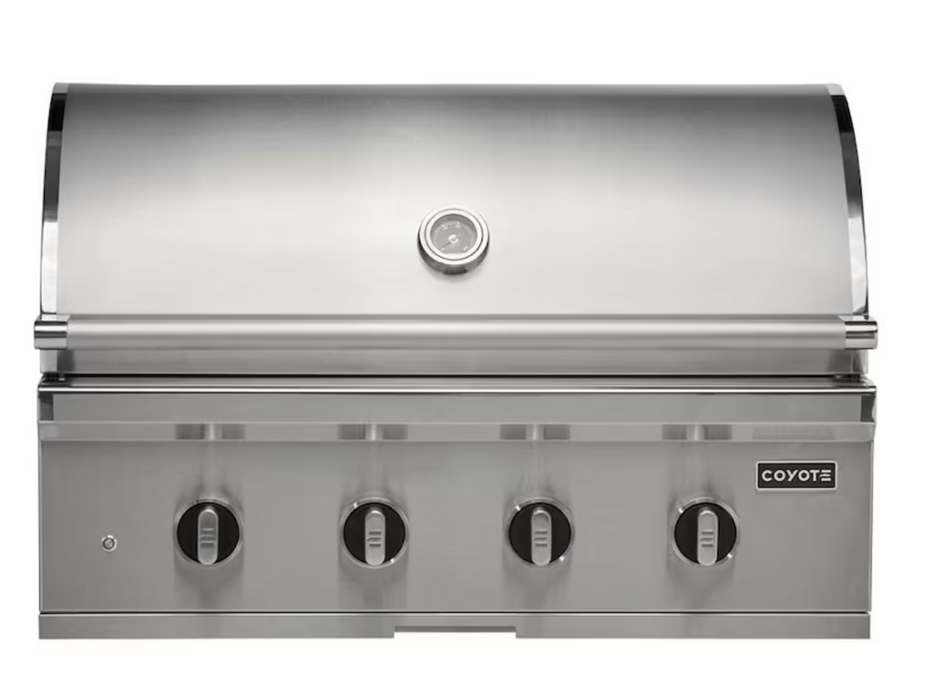 Coyote CL-Series 36-in 4-Burner Built-In Grill w/ Lift-Assist Hood & Safety Valve - C3CL36