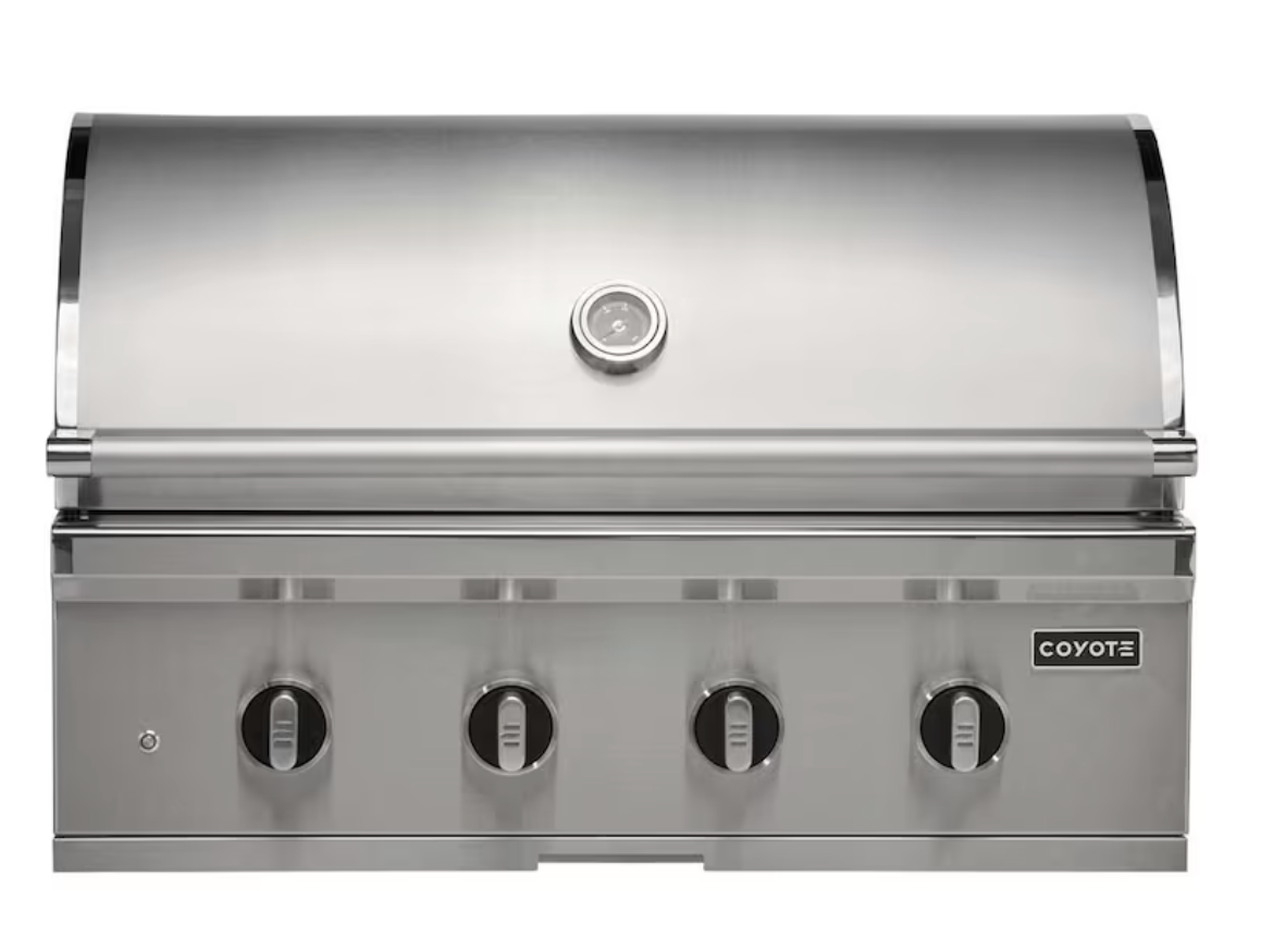 Coyote CL-Series 36-in 4-Burner Built-In Grill w/ Lift-Assist Hood & Safety Valve - C3CL36