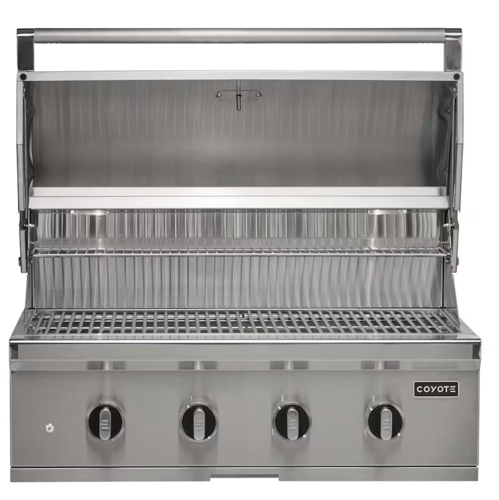 Coyote CL-Series 36-in 4-Burner Built-In Grill w/ Lift-Assist Hood & Safety Valve - C3CL36