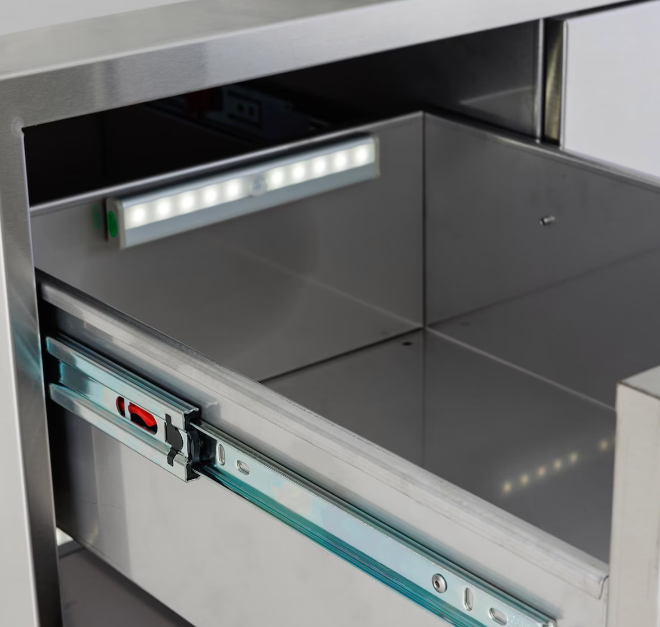 Blaze 16-in Stainless Steel Easy Close Triple Access Drawer w/ LED Lighting