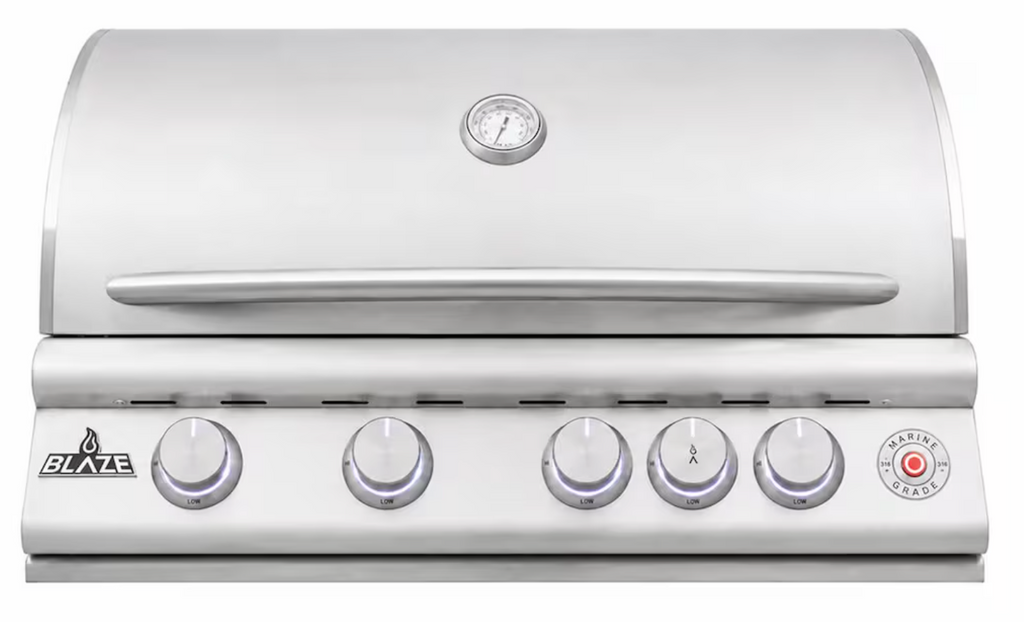 Blaze LTE+ Marine Grade 32" 4-Burner Built-In w/ Lift-Assist Hood & Rear Infrared Burner