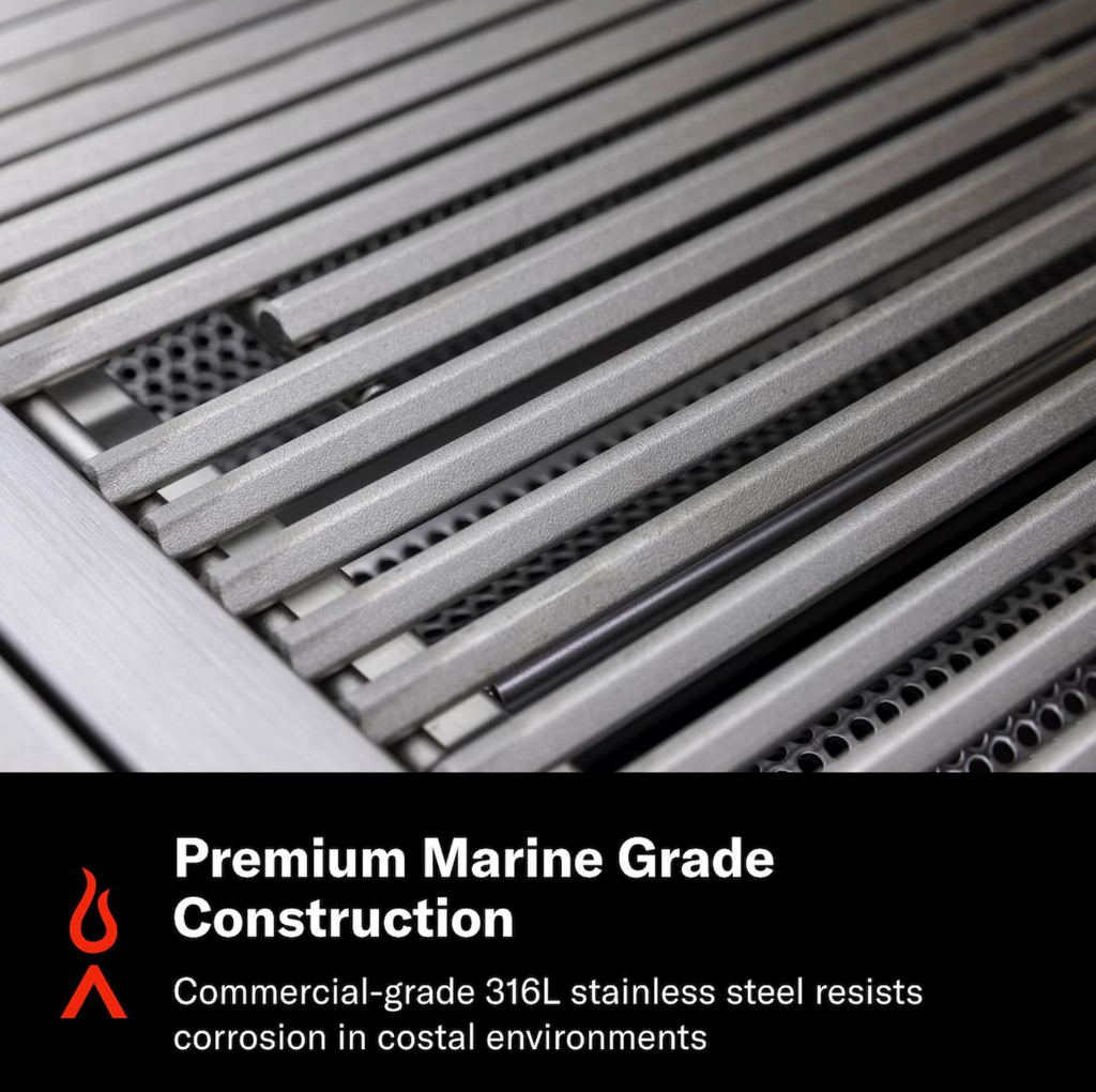 Blaze LTE+ Marine Grade 32" 4-Burner Built-In w/ Lift-Assist Hood & Rear Infrared Burner